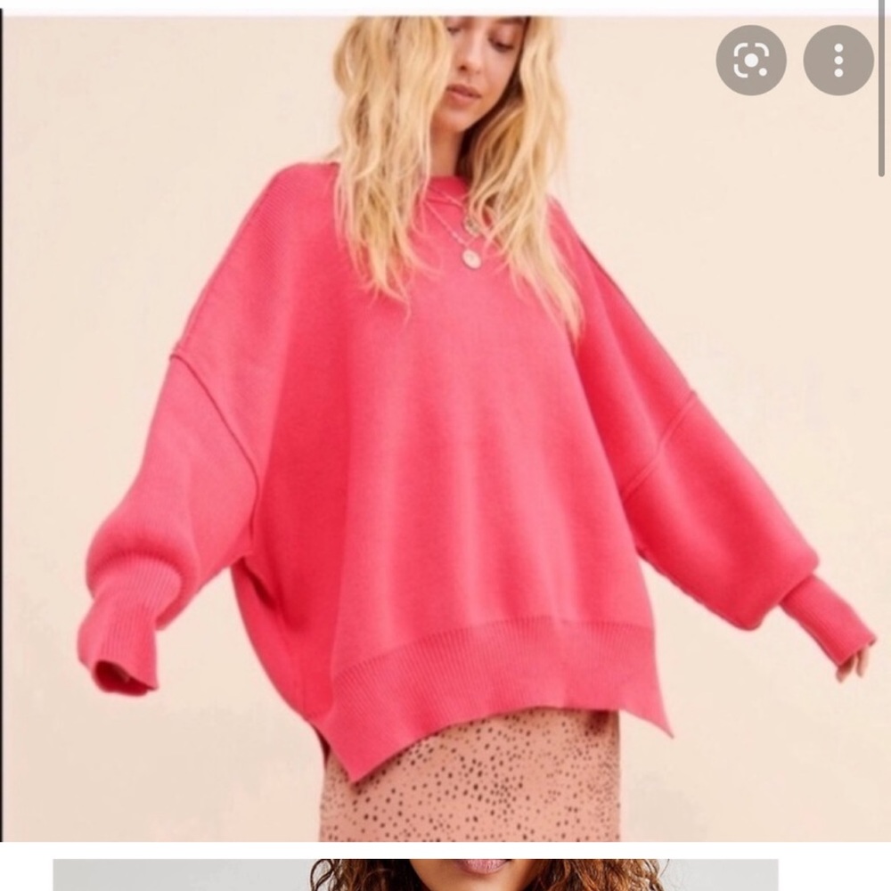 Free people easy street pink tunic sweater